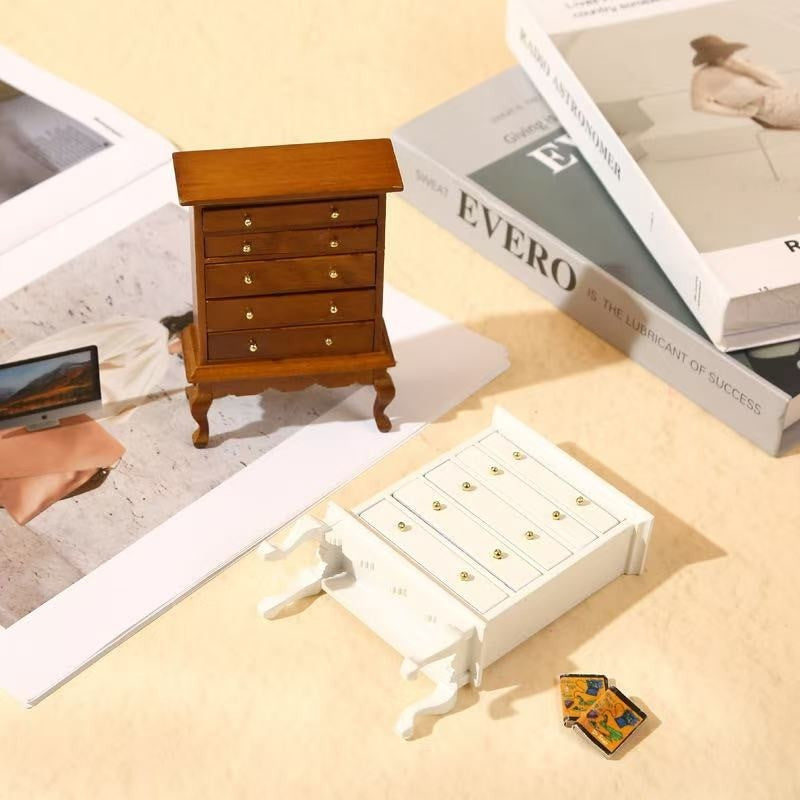 1/12 Dollhouse Miniature 5 Drawers Chest - DIYION