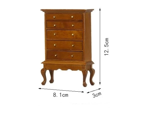 1/12 Dollhouse Miniature 5 Drawers Chest - DIYION