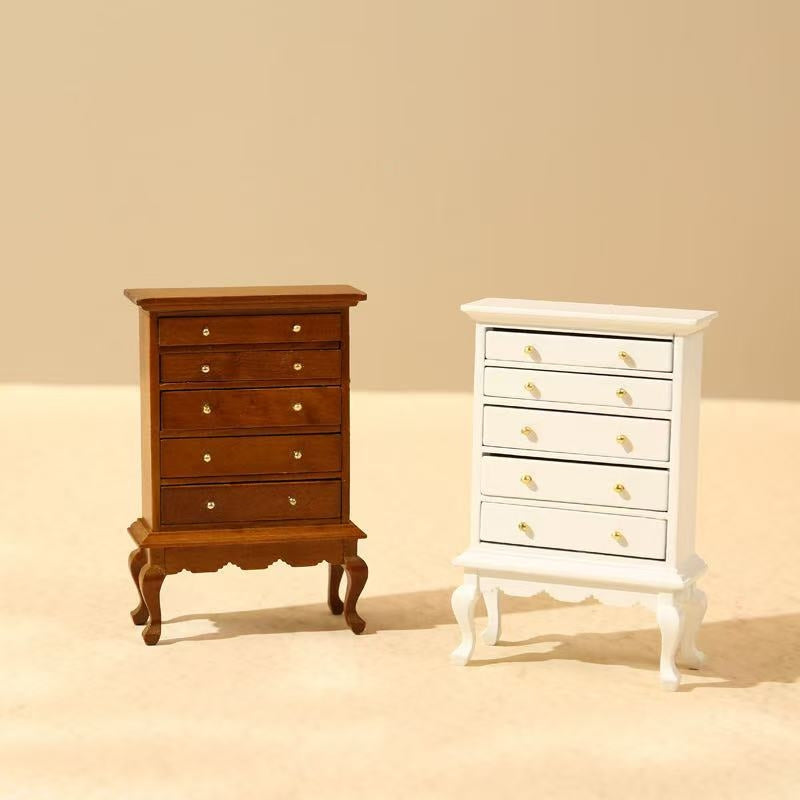 1/12 Dollhouse Miniature 5 Drawers Chest - DIYION