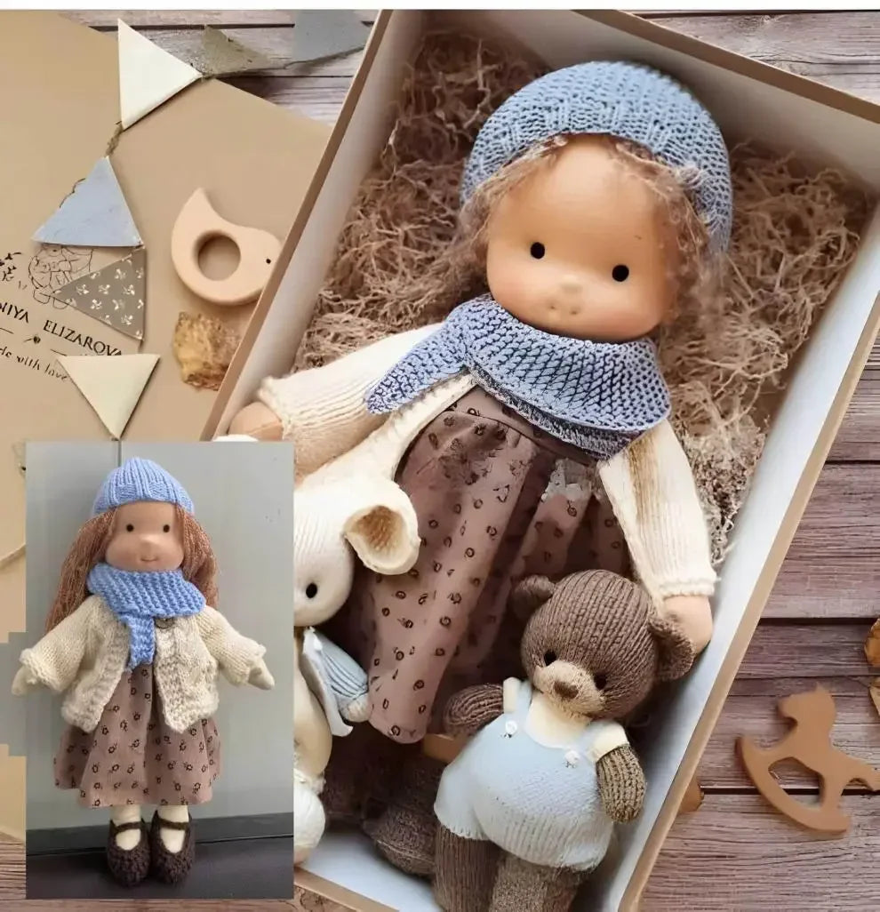Nora | 30cm Plush Waldorf Doll – Soft PP Cotton Toy & Pillow | Funny & Soothing | For Baby Comfort & Birthday Gifting