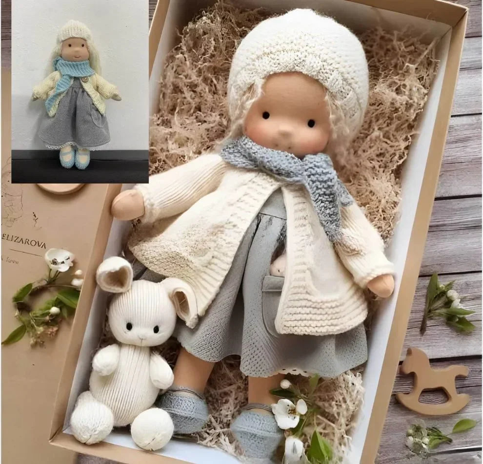 Nora | 30cm Plush Waldorf Doll – Soft PP Cotton Toy & Pillow | Funny & Soothing | For Baby Comfort & Birthday Gifting
