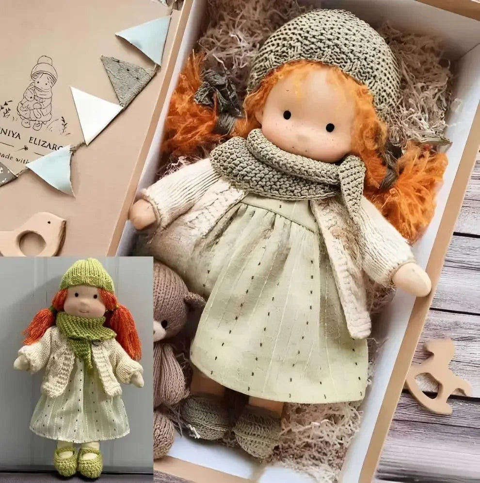 Nora | 30cm Plush Waldorf Doll – Soft PP Cotton Toy & Pillow | Funny & Soothing | For Baby Comfort & Birthday Gifting
