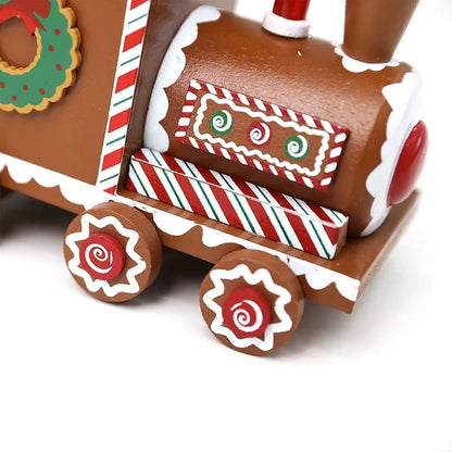 Pre-Lit Gingerbread Train Wooden Advent Calendar