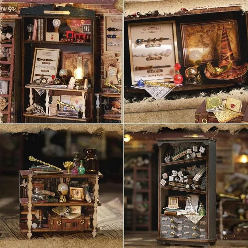 Diyion magic shop craft kit for creating detailed bookshelf, desk or coffee table decor