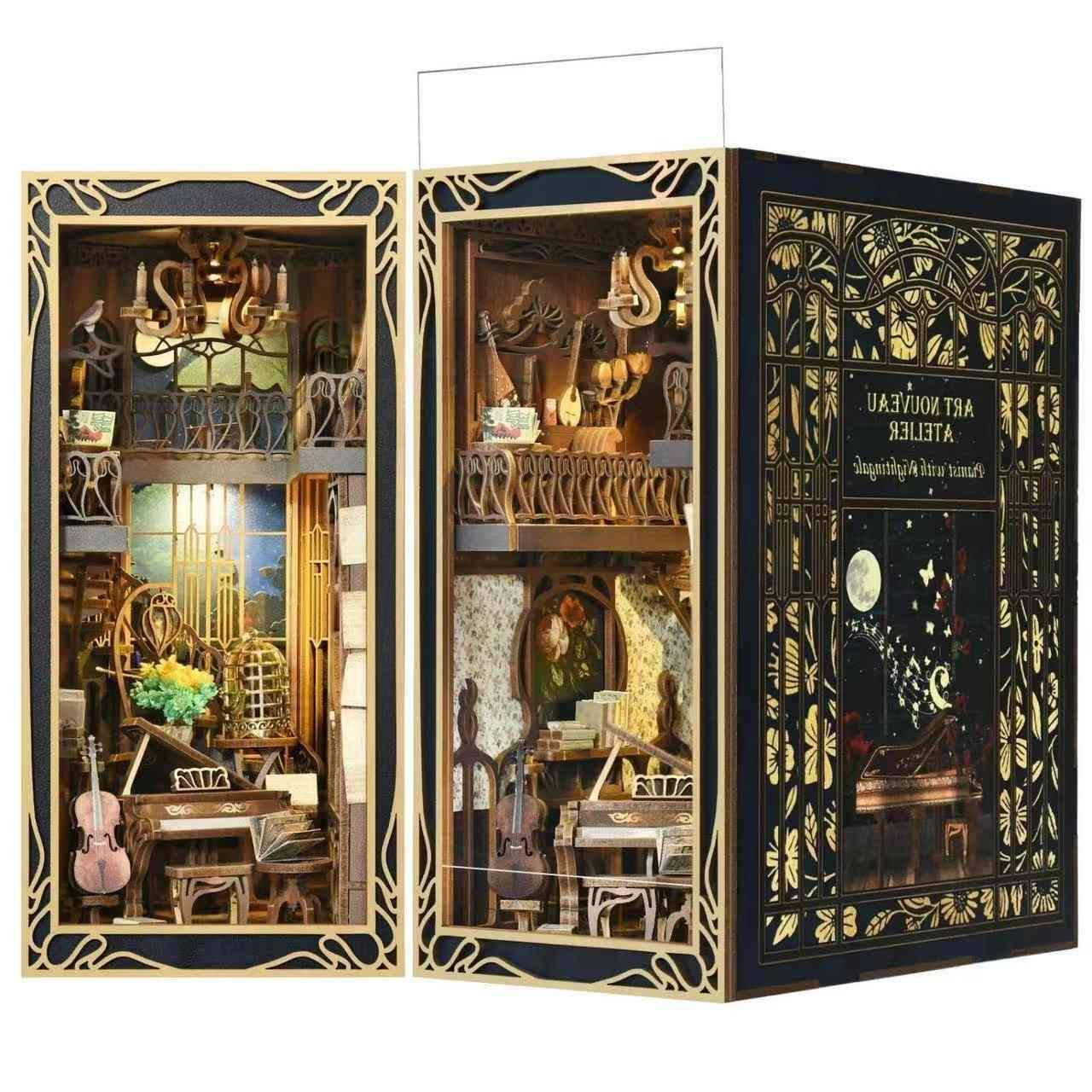 Pianist With Nightingale DIY Book Nook Kit | Art Nouveau Inspired