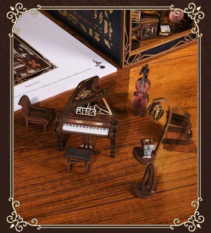 Pianist With Nightingale DIY Book Nook Kit | Art Nouveau Inspired