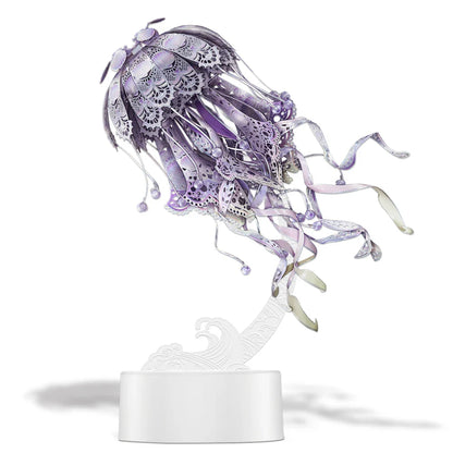 Diyion | 3D Metal Puzzle Jellyfish Kit - 61 Piece Stainless Steel DIY Assembly Model Building Set for Adults