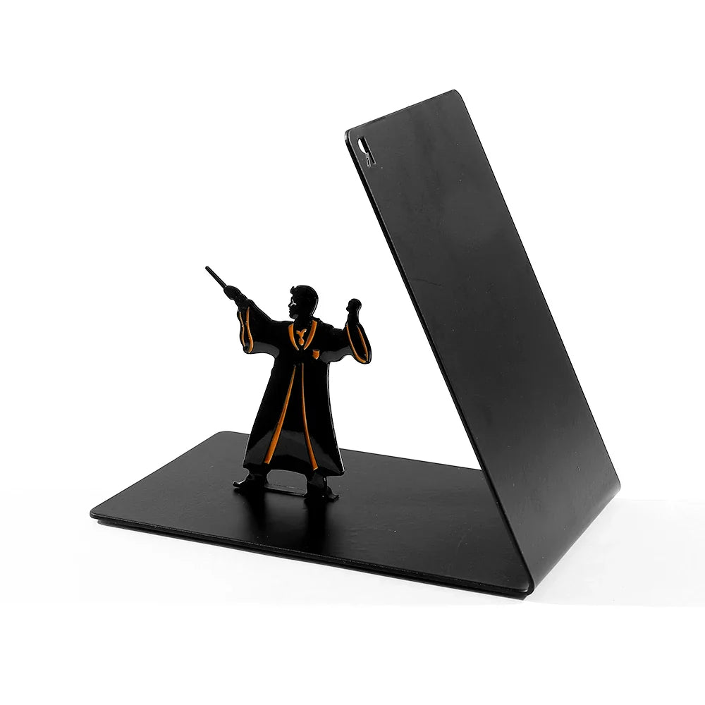 Harry Potter metal silhouette book holder for organizing books in a student reading space