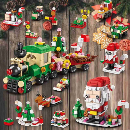 Santa and Train Christmas Countdown Advent Calendar Building Blocks Set | 1123 PCS - DIYION