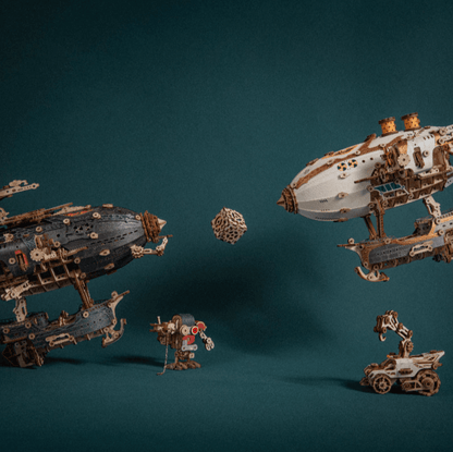 Diyion™ | Steampunk Navigator Airship 3D Wooden Puzzle Kit - Diyion
