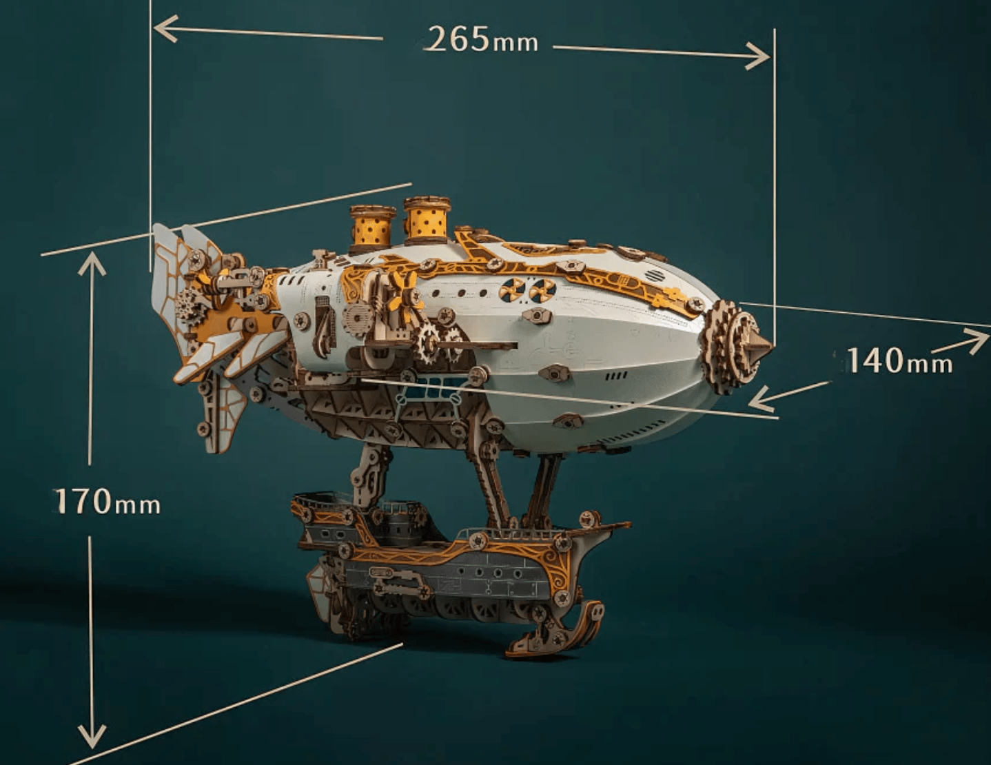 Diyion™ | Steampunk Navigator Airship 3D Wooden Puzzle Kit - Diyion