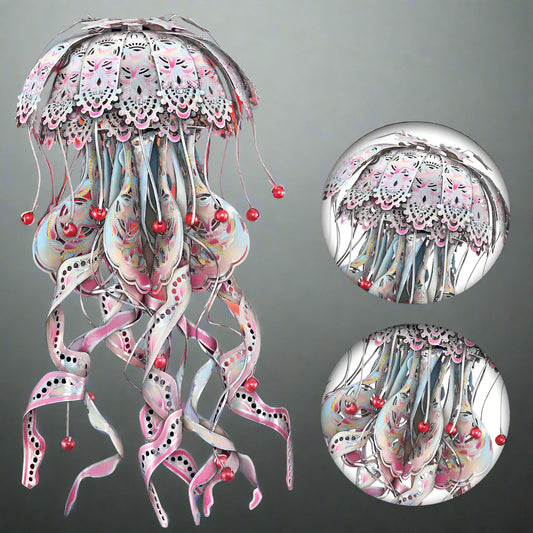 Diyion | 3D Metal Puzzle Jellyfish Kit - 61 Piece Stainless Steel DIY Assembly Model Building Set for Adults