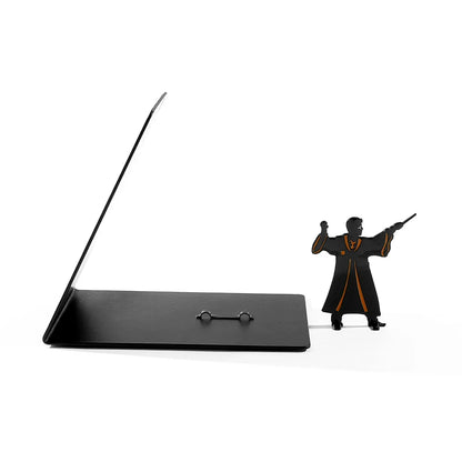 Premium metal bookend stand with heroic character silhouette design for book organization and display - Harry Potter