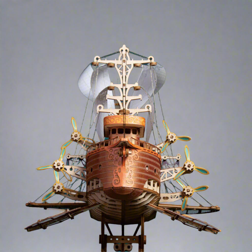 Steampunk Fantasy Spaceship Wooden Puzzle Model Kit For Gift - Diyion