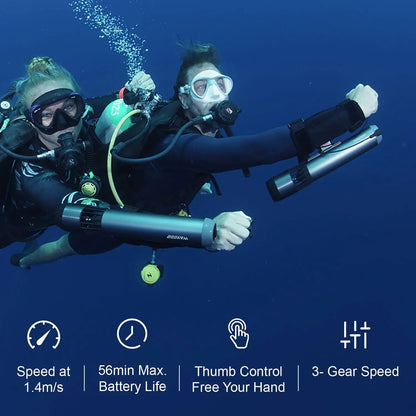 Subnado Standard sea scooter quick-release mount feature shot for scuba diving snorkeling SUP and kayak water sports