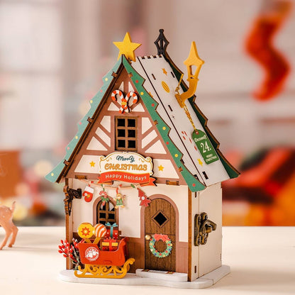 Twinkling Christmas House DIY Miniature House Kit - DIYION