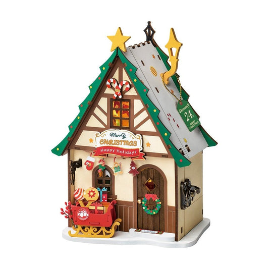 Twinkling Christmas House DIY Miniature House Kit - DIYION