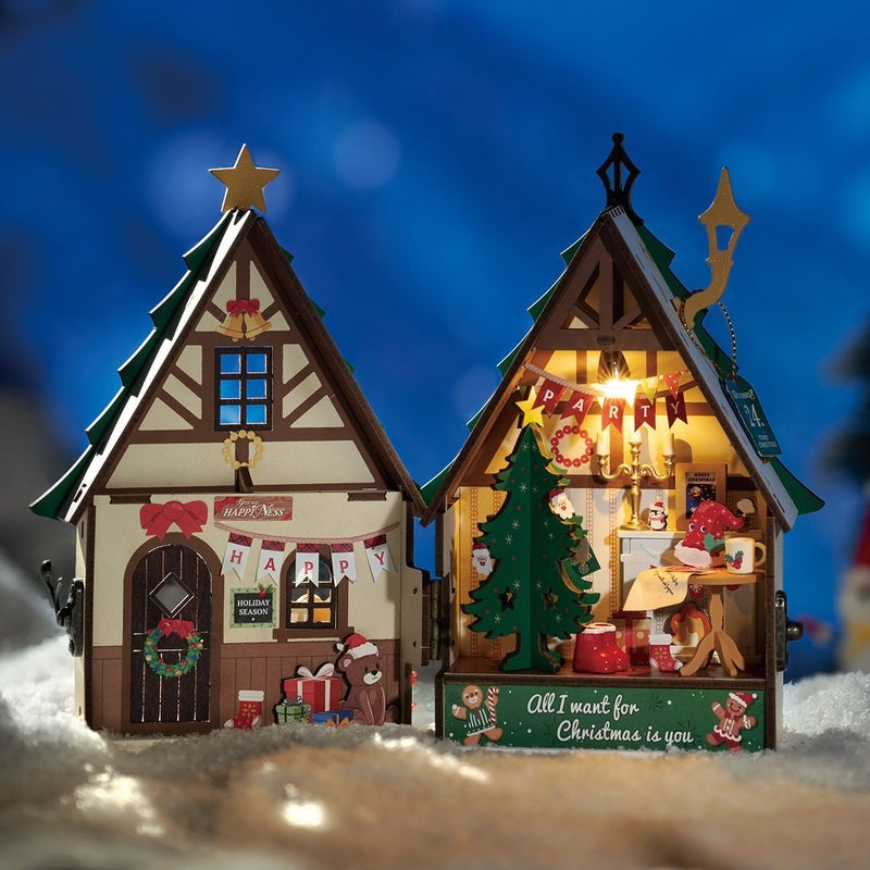 Twinkling Christmas House DIY Miniature House Kit - DIYION