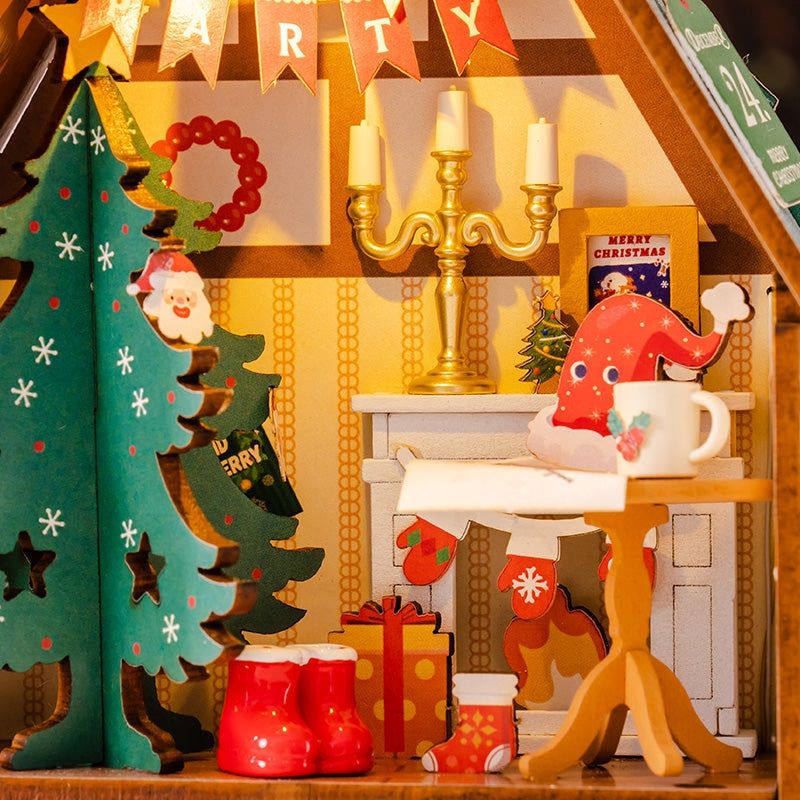 Twinkling Christmas House DIY Miniature House Kit - DIYION