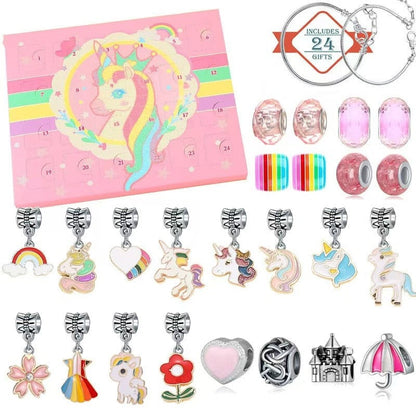 Unicorn Advent Calendar Christmas Countdown Bracelet Set - DIYION