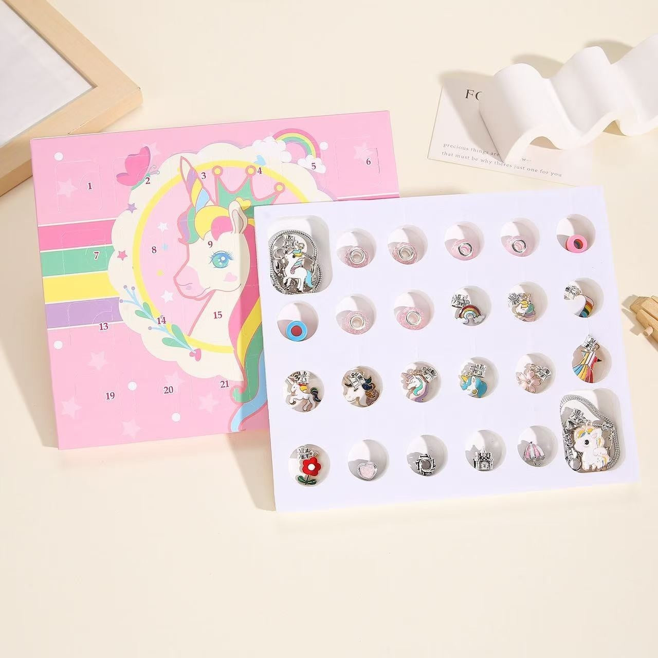 Unicorn Advent Calendar Christmas Countdown Bracelet Set - DIYION