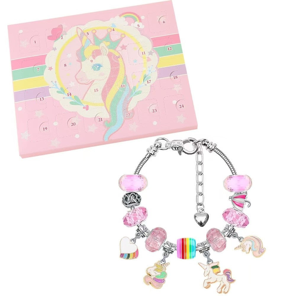 Unicorn Advent Calendar Christmas Countdown Bracelet Set - DIYION