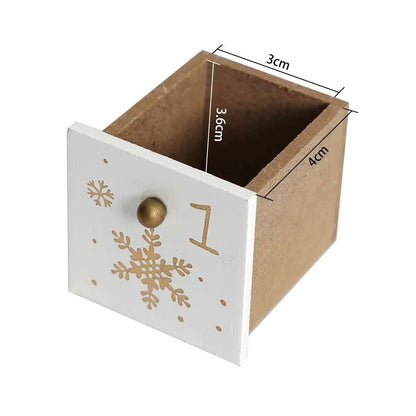 White Christmas Tree Wooden Advent Calendar - DIYION