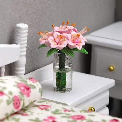 White Miniature Bedroom Set | 1:12 Scale Dollhouse Furniture - DIYION