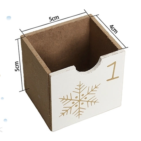 White Wooden Christmas Advent Calendar with 25 Drawers - DIYION
