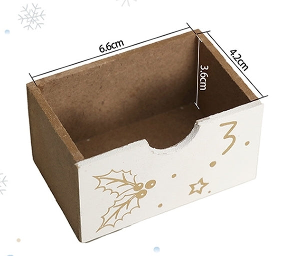 White Wooden Christmas Advent Calendar with 25 Drawers - DIYION