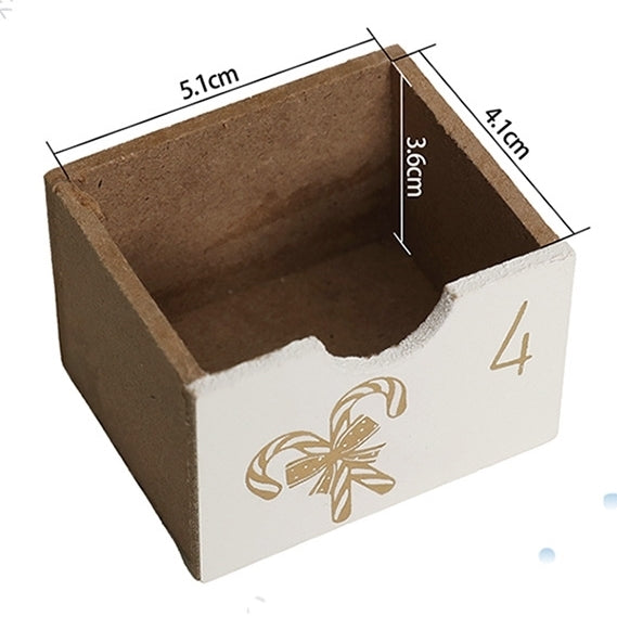 White Wooden Christmas Advent Calendar with 25 Drawers - DIYION
