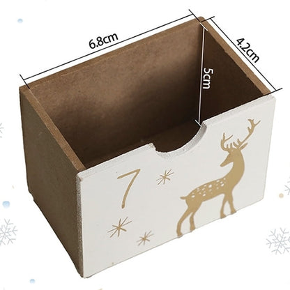 White Wooden Christmas Advent Calendar with 25 Drawers - DIYION
