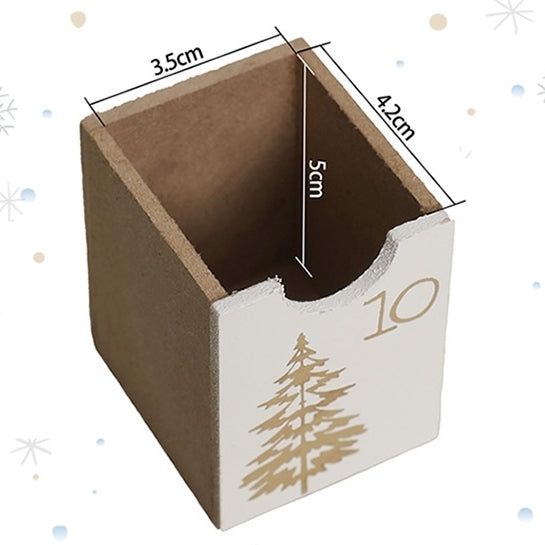 White Wooden Christmas Advent Calendar with 25 Drawers - DIYION