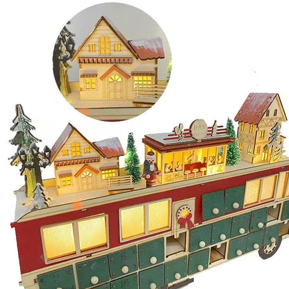 Wooden Bus Christmas Countdown Advent Calendar - DIYION