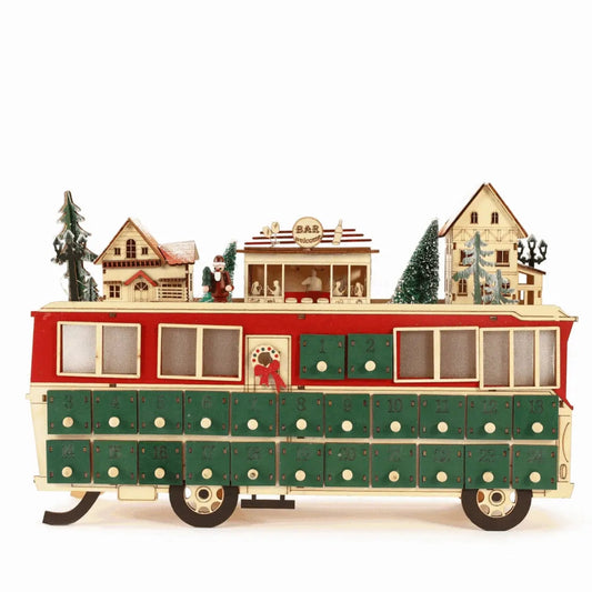 Wooden Bus Christmas Countdown Advent Calendar - DIYION