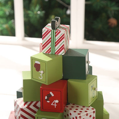 Wooden Christmas Advent Calendar with Drawers - DIYION