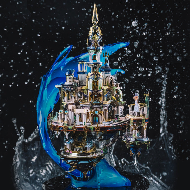 Premium metal puzzle kit with stainless steel pieces and detailed assembly instructions