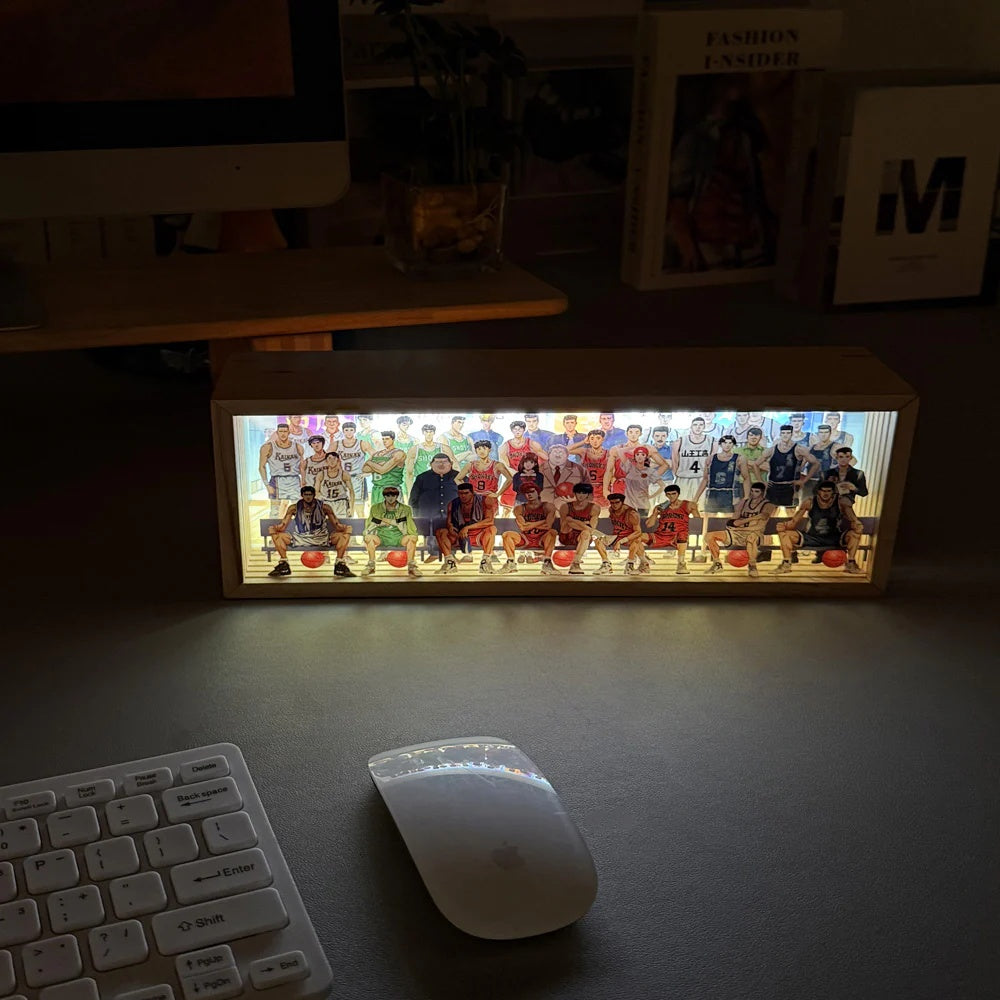 Naruto Diyion rechargeable acrylic light with grouped character art and three adjustable LED color modes