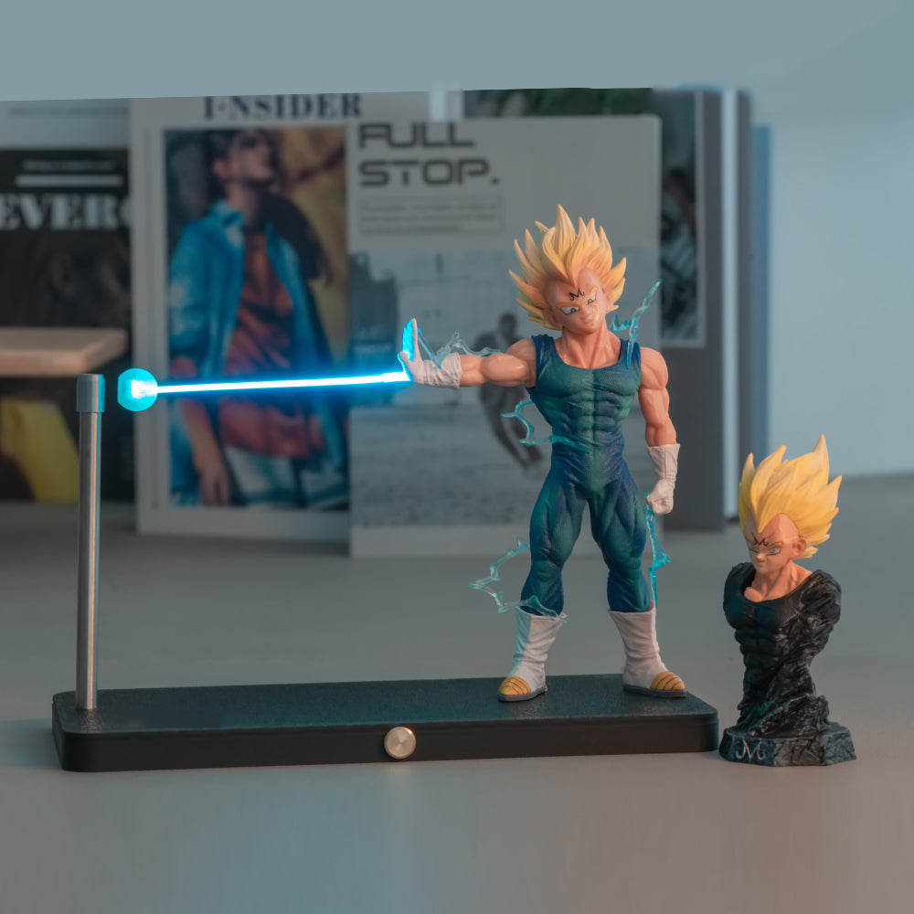 Diyion Dragon Ball Vegeta figurine with blue magnetic LED beam for a collector display