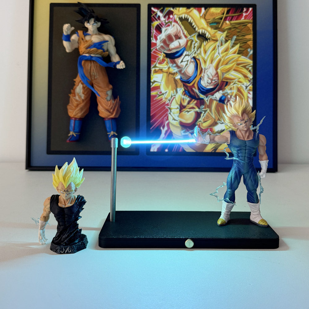 Diyion Vegeta magnetic light beam figurine with an approximately 6 to 7 inch main figure