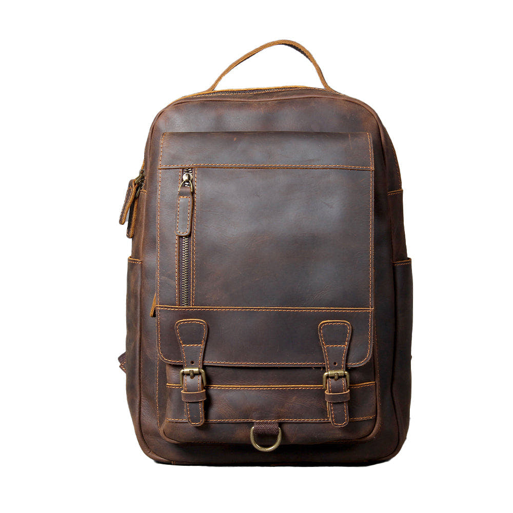 Leren rugzak met laptopvak 15 L – Carea