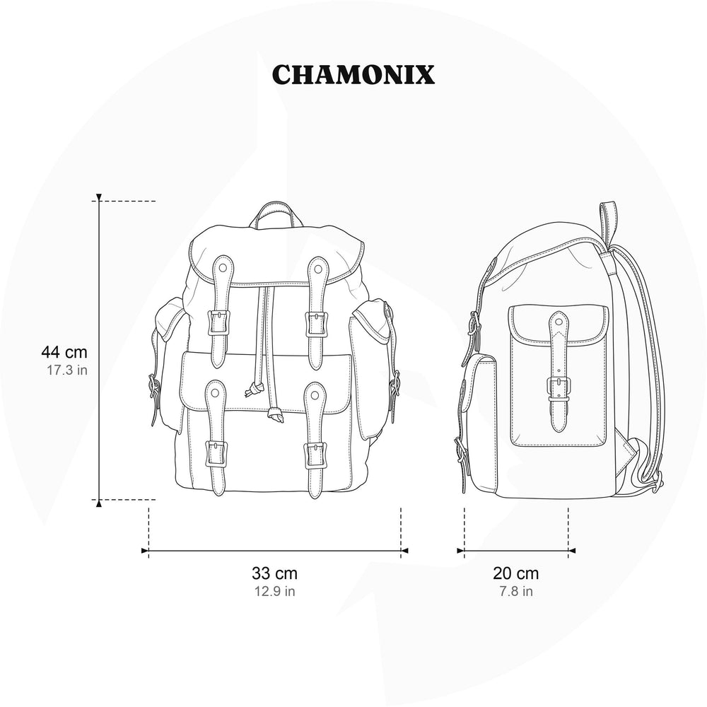 Canvas backpack with laptop compartment 30 L – Chamonix