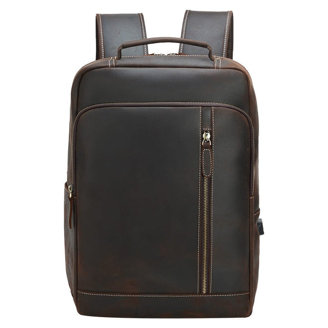 Leather laptop backpack 17 L – Everest
