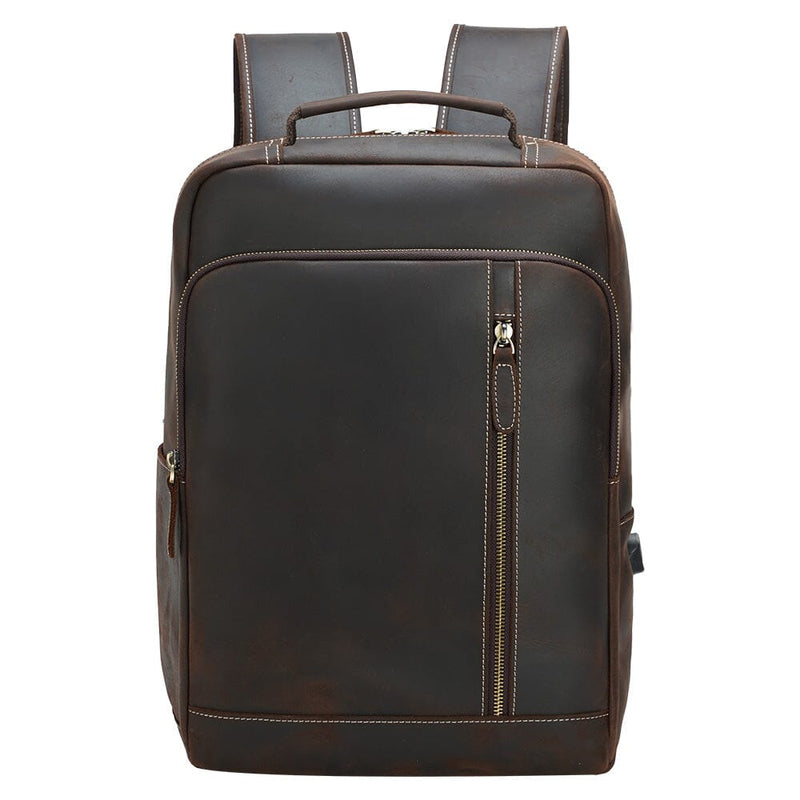 Lederrucksack mit Laptopfach 17 L – Everest