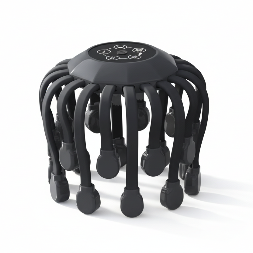 Head Massager for Migraine Relief Orange Black