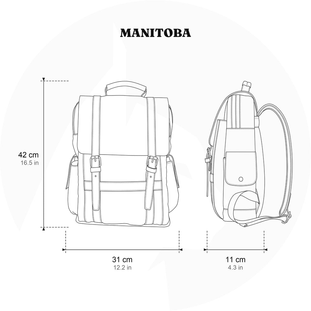 Sac à dos en toile pour ordinateur 16 L – Manitoba