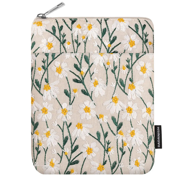Dadanism Daisy Embroidered E-reader Sleeve