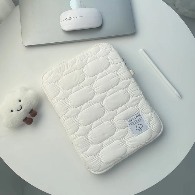 Cloud Quilted Tablet Sleeve — Ivory