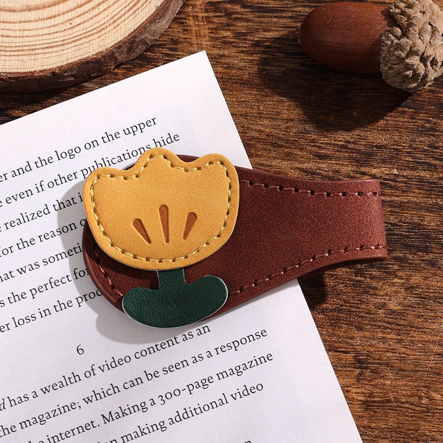 Tulip Magnetic Bookmark with Stitched Detail
