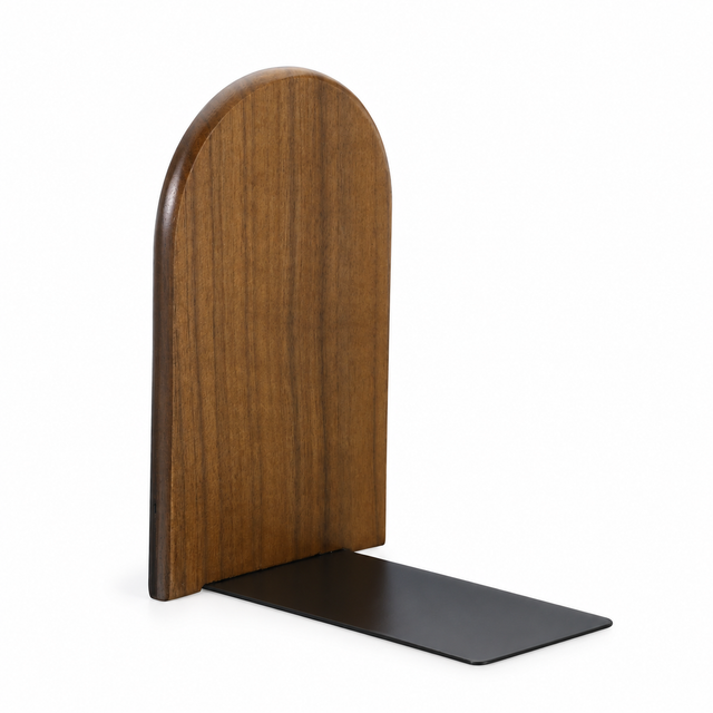 Walnut Arch Bookends — Pair